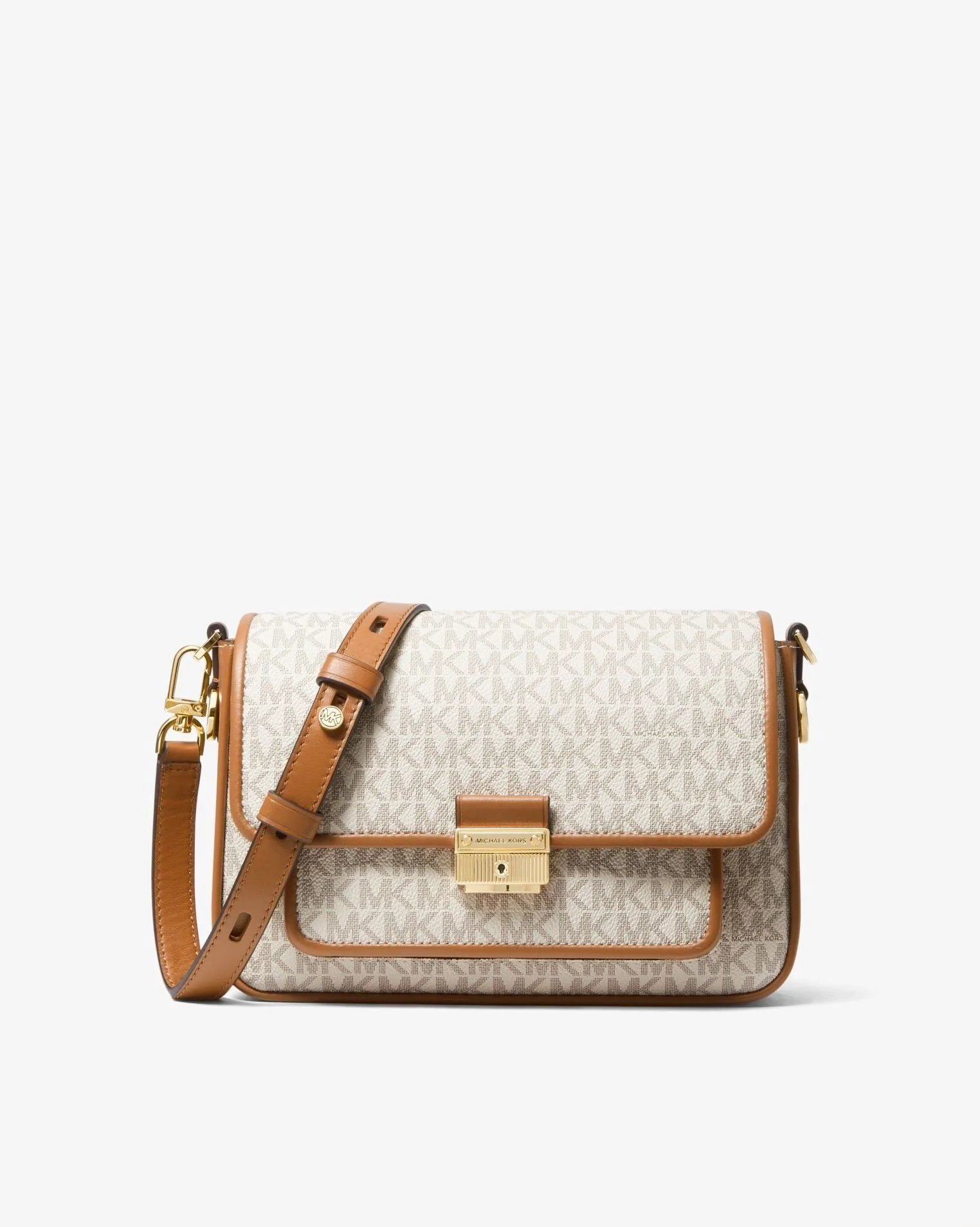 Michael Kors Bradshaw Medium Logo and Leather Messenger-20249120