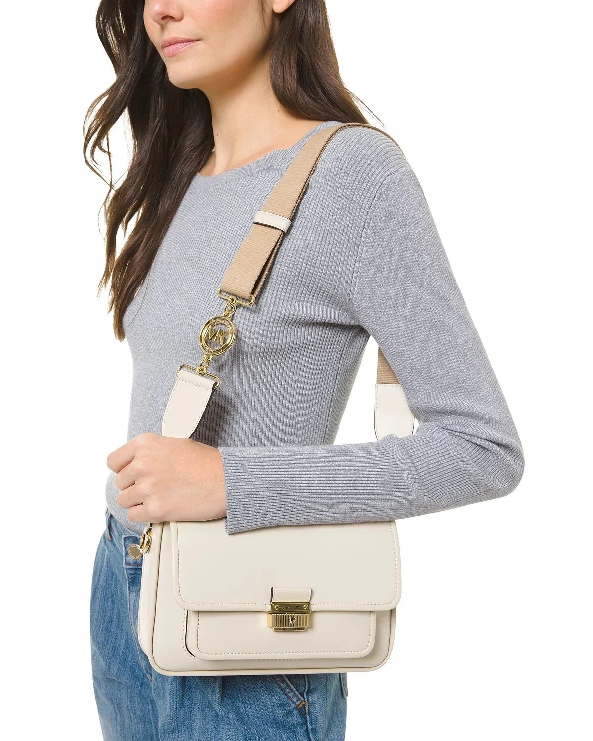 Alternative view of Michael Kors Bradshaw Medium Leather Messenger Bag