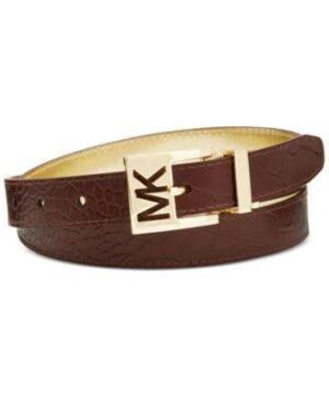 Michael Michael Kors Reversible Croc-Embossed Belt Black L-20229738