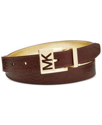 Michael Michael Kors Reversible Croc-Embossed Belt Black L-20229737