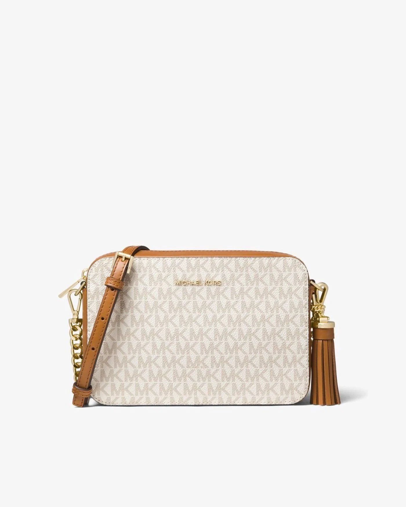 Michael Michael Kors Ginny Medium Logo Crossbody Bag, Vanilla-20254847