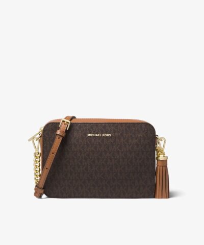 Michael Michael Kors Ginny Medium Logo Crossbody Bag, Brown-20254843