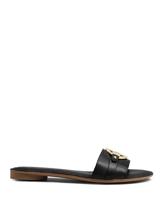 Alternative view of Michael Michael Kors Flat Slide Sandals - Molly MK Plate