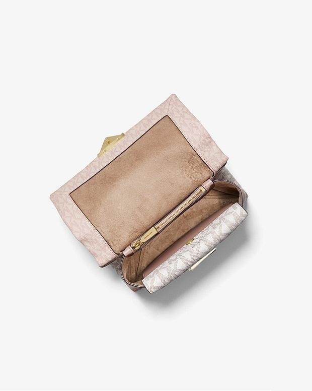 Alternative view of Michael Kors Cece Extra-Small Color-Block Logo Crossbody Bag, Pink