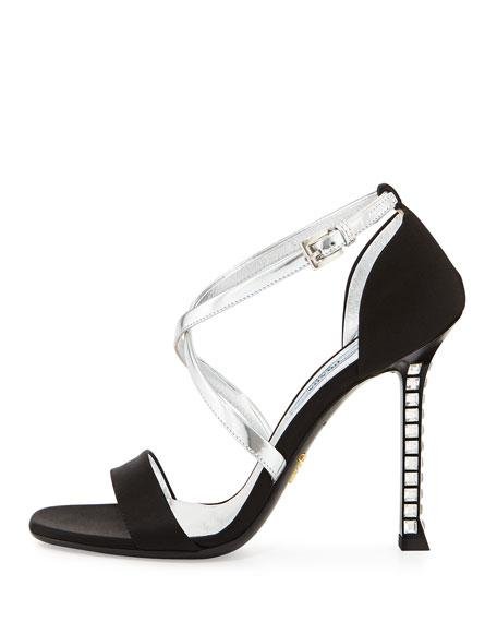 Alternative view of Prada Metallic Satin Crystal-Heel Pump