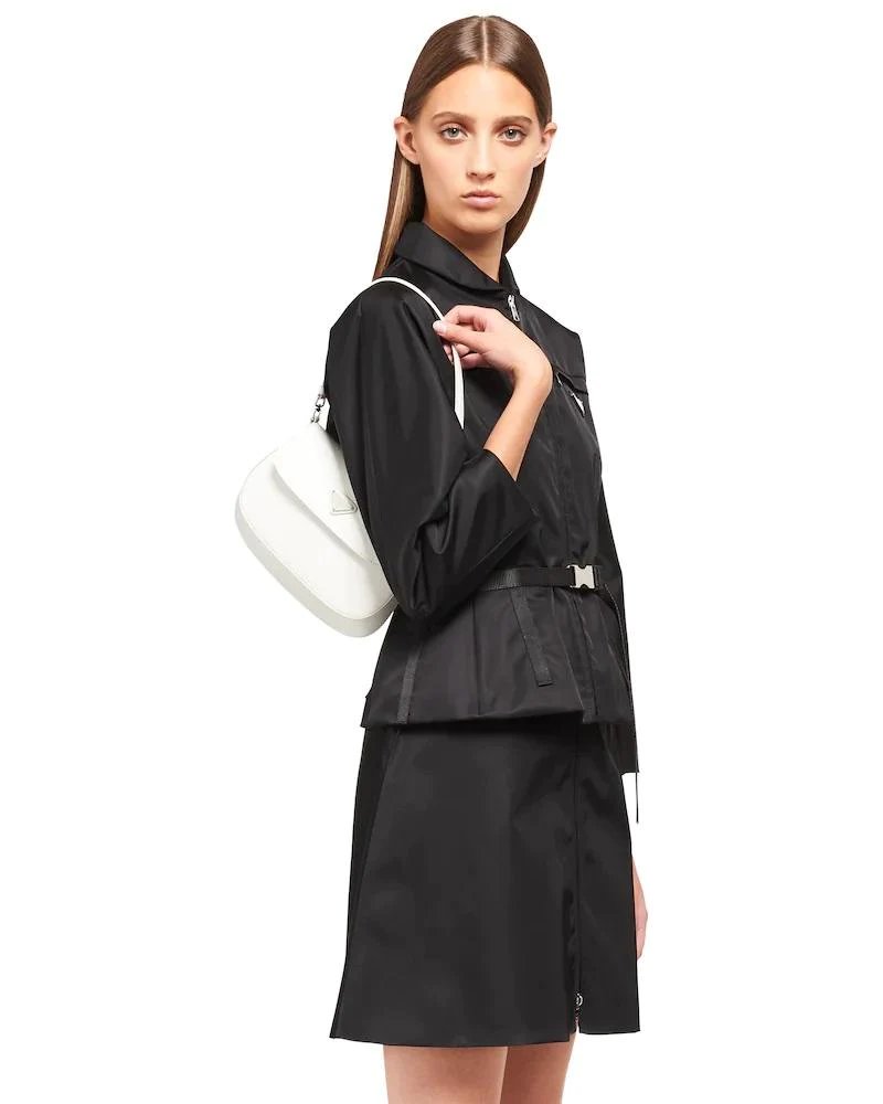 Alternative view of Prada Cleo Brushed Leather Shoulder Bag With Flap, White