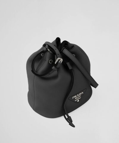 Prada Black Leather Bucket Bag - Image 3
