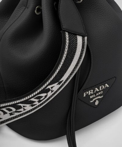 Prada Black Leather Bucket Bag - Image 5
