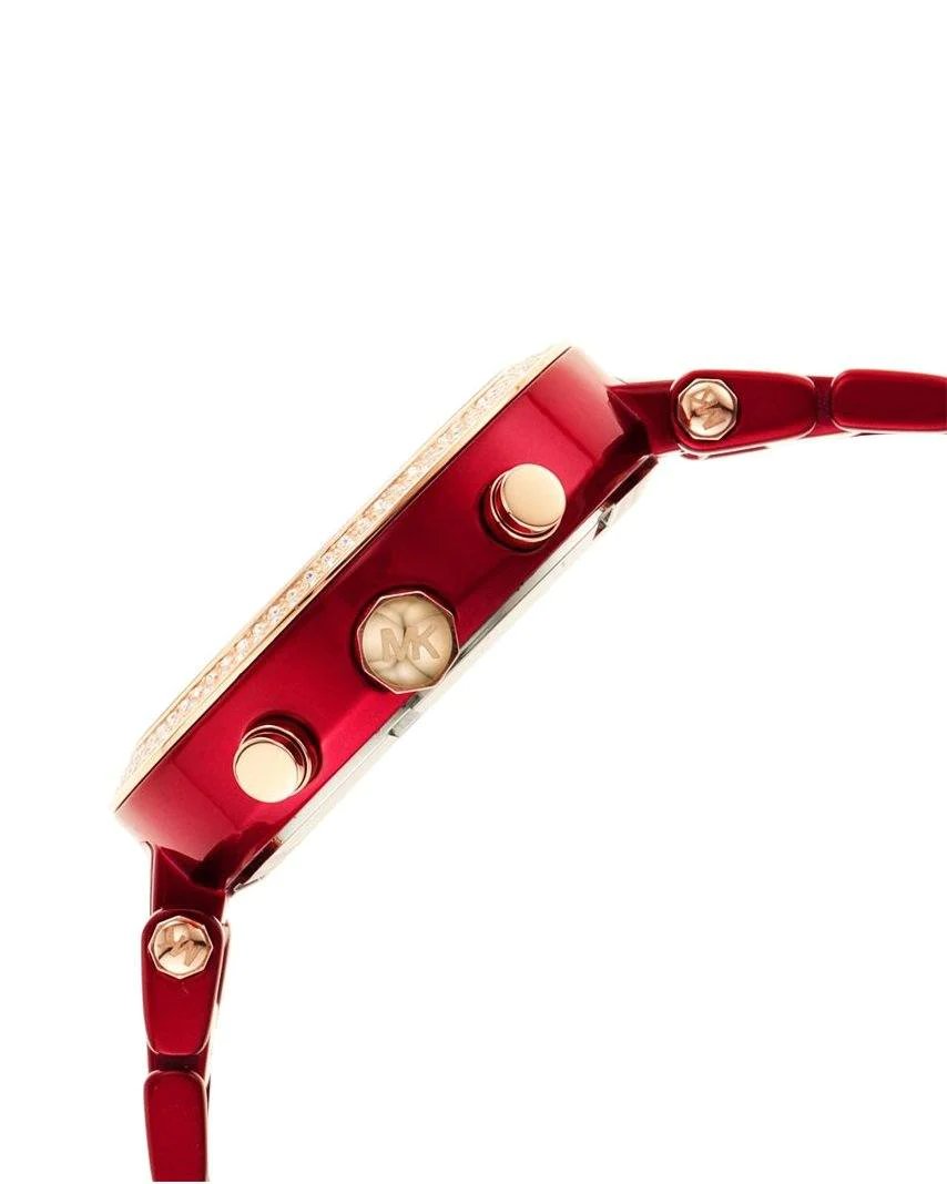 Alternative view of Michael Kors Round Chronograph Red Dial Ladies Watch, MK 6805