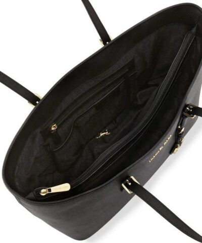 products Michael Kors Medium Jet Set Multifunction Saffiano Travel Tote Black 1