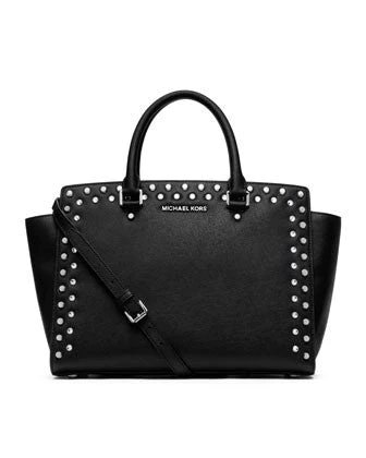 MICHAEL Michael Kors Large Selma Jewel-Trim Satchel-20234842