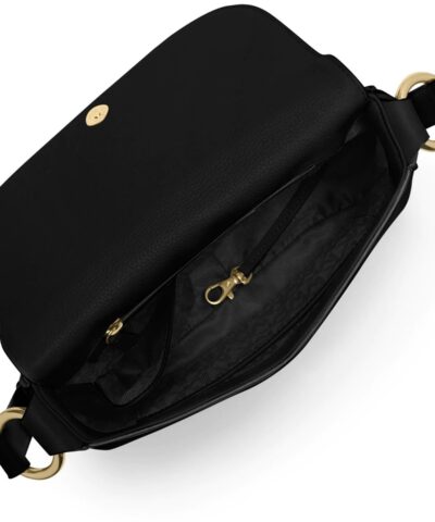MICHAEL Michael Kors Elyse Large Saddle Bag Black - Image 3