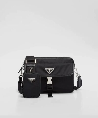 Prada Re-Nylon and Saffiano Leather Shoulder Bag-20241380