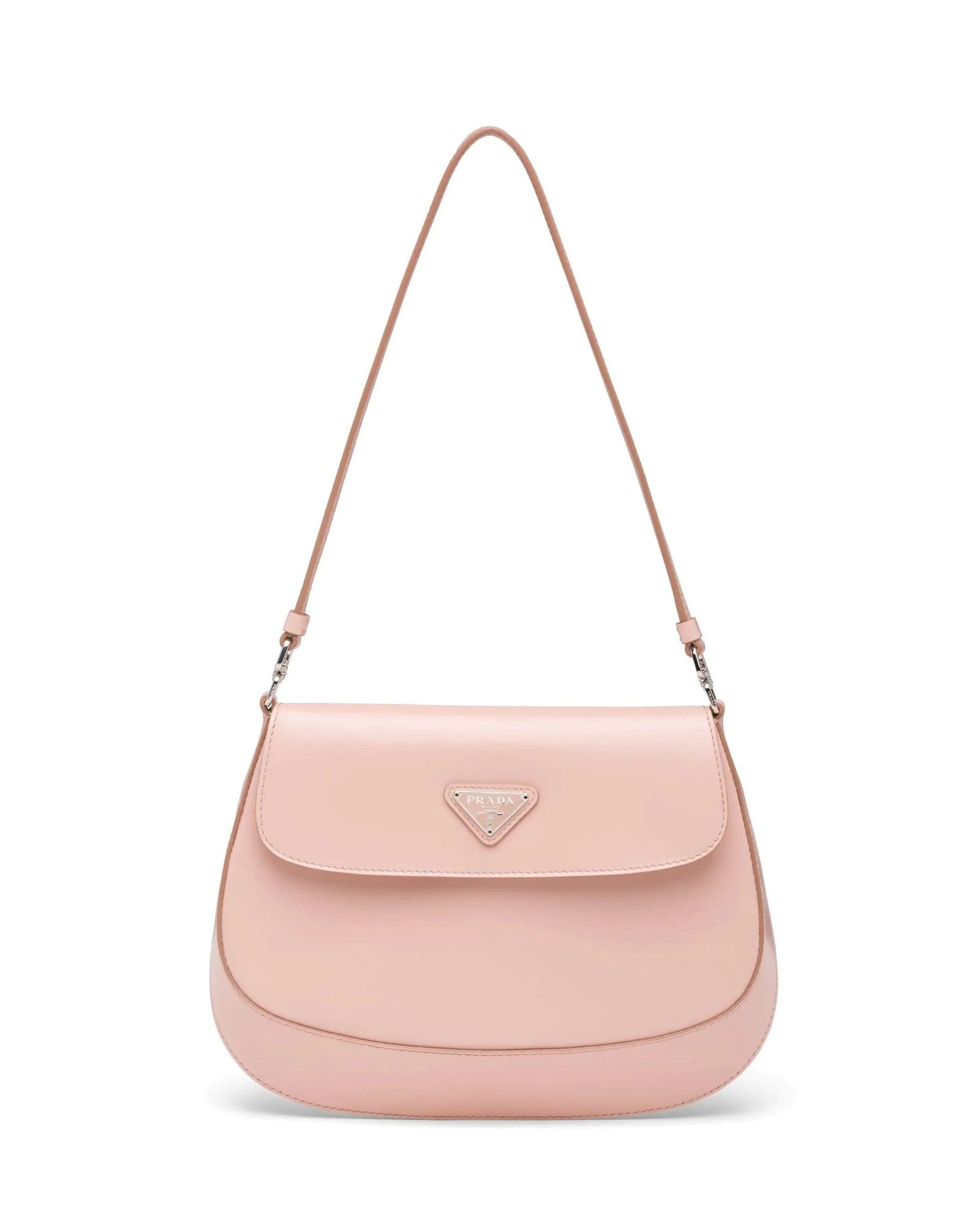Prada Cleo Brushed Leather Shoulder Bag With Flap, Orchid Pink-20253598