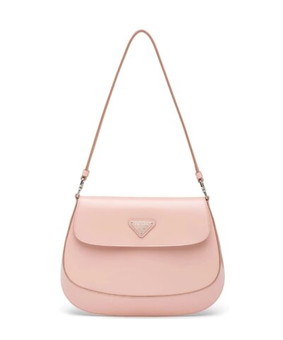 Prada Cleo Brushed Leather Shoulder Bag With Flap, Orchid Pink-20253599