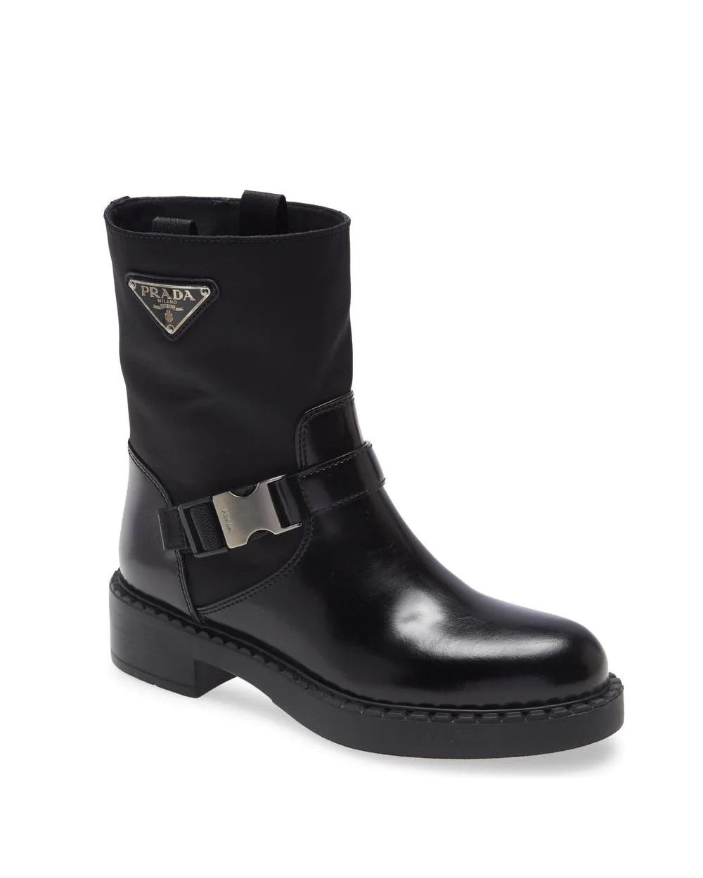 Alternative view of Prada Nylon Logo Biker Moto Booties
