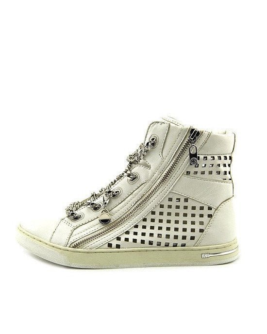 Alternative view of Michael Kors Urban Chain White High Top Side Zip Chain Sneakers