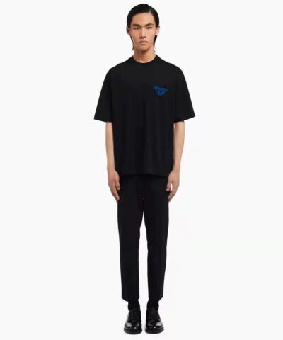 Alternative view of Prada Black Triangle-patch Oversized T-shirt