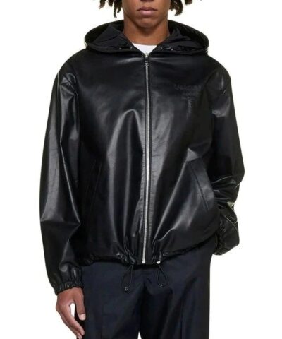 Prada Men's Logo Embossed Hooded Zipped Jacke-20237145
