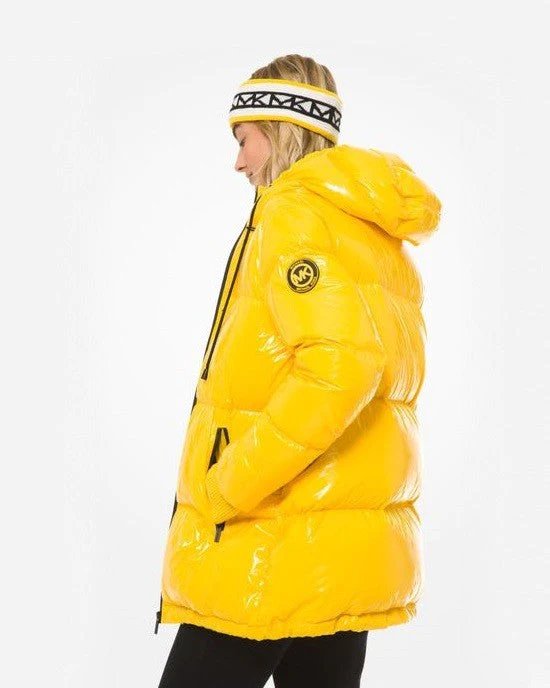 Alternative view of MICHAEL Michael Kors Hooded & Quilted Cire Down Jacket In Yellow