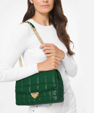 products michael kors Green Soho Extra large Quilted Leather Shoulder Bag