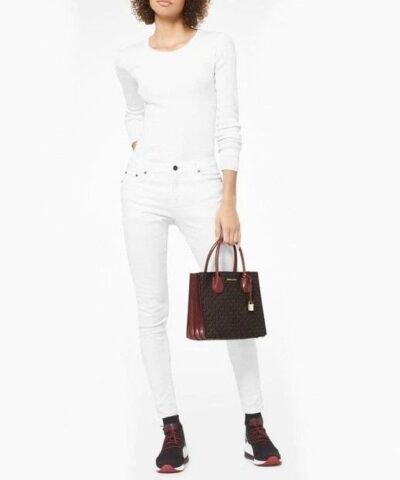 products michael kors bag mercer medium logo accordion brandy coated canvas tote 10 0 650 650
