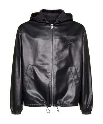 Alternative view of Prada Men's Logo Embossed Hooded Zipped Jacke