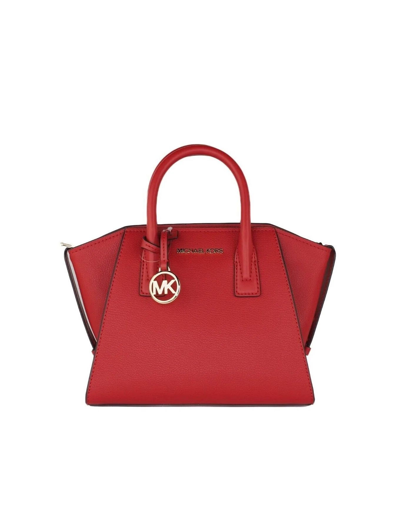 Michael Kors Avril Small Top Zip Flame Pebble Leather Satchel-20237778