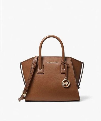 Michael Kors Avril Small Top Zip Flame Pebble Leather Satchel-20237781