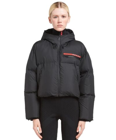 Prada Technical Nylon Puffer Jacket, Black-20247880