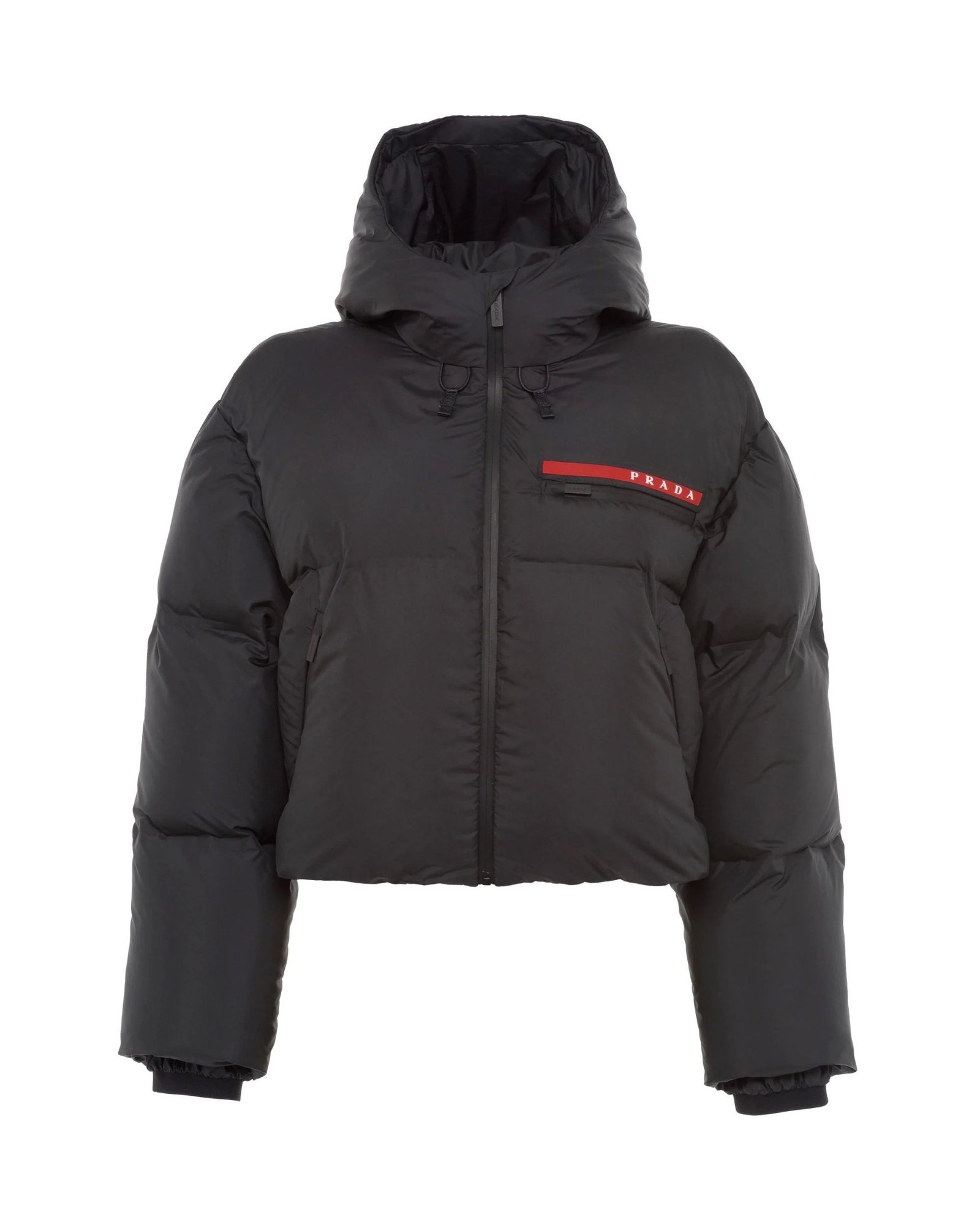 Alternative view of Prada Technical Nylon Puffer Jacket, Black