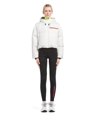Prada Technical Nylon Puffer Jacket, White - Image 3