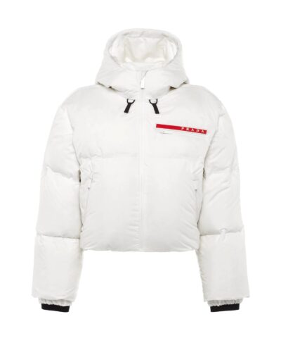 Alternative view of Prada Technical Nylon Puffer Jacket, White