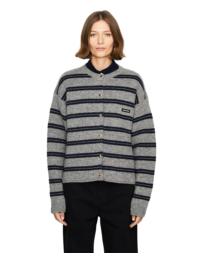 Alternative view of Miu Miu Striped-Pattern Cardigan
