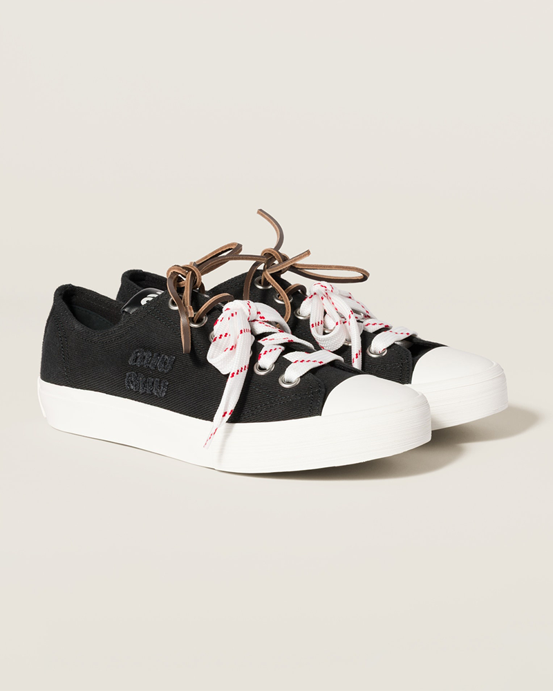 Alternative view of Miu Miu Washed Denim Sneakers