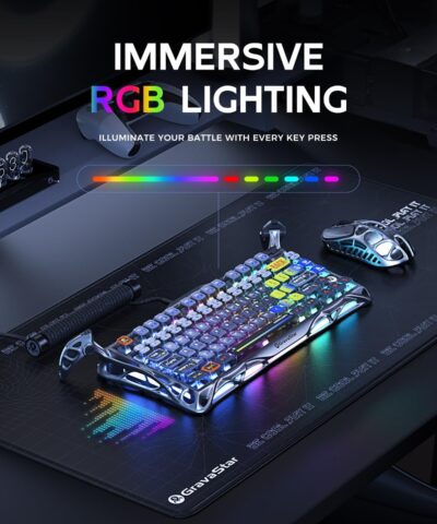 Damulin Hot-Swappable Wireless Mechanical Keyboard - K1 Pro 75% Layout, RGB, Aluminum Alloy - Image 14