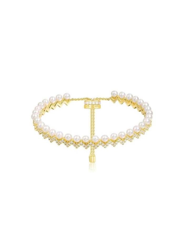 Apm Monaco Adjustable Up And Down Bracelet Whit Pearls-20251067