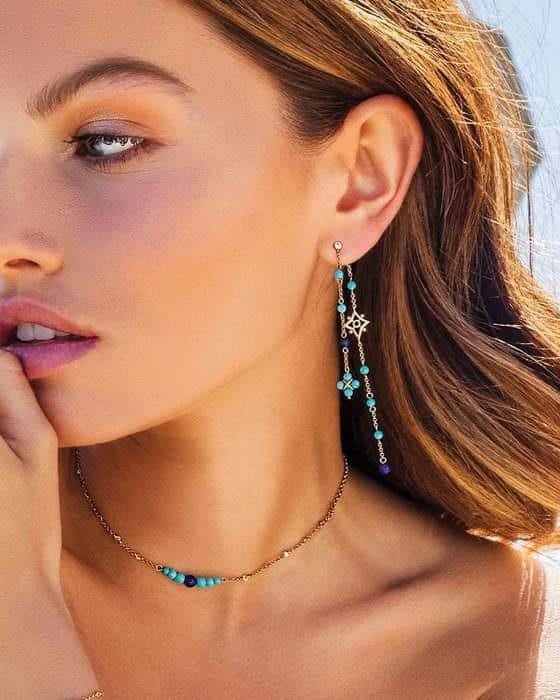 Alternative view of Apm Monaco Dainty Chain Drop Earrings