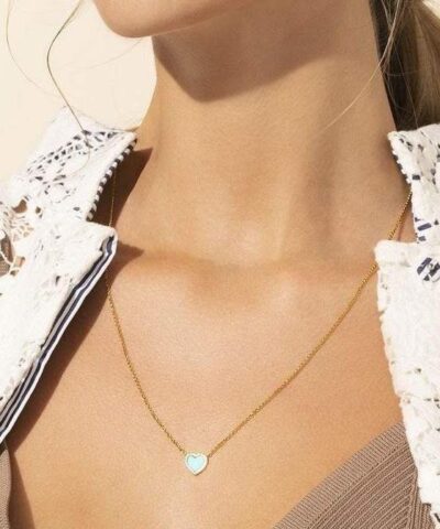 Apm Monaco Lagoon Blue Heart Pendant Adjustable Necklace - Image 2