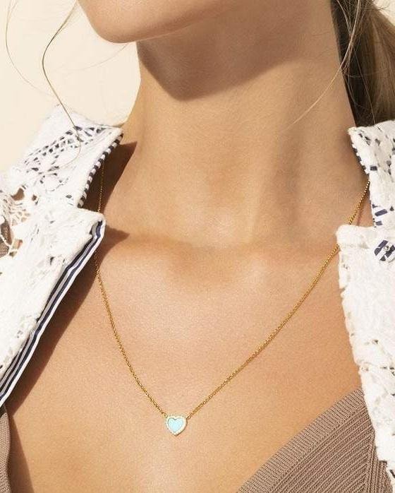 Alternative view of Apm Monaco Lagoon Blue Heart Pendant Adjustable Necklace