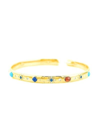 Apm Monaco Large Multicolor Stone Hoop Earrings - Image 3