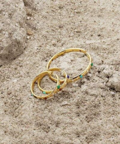 Apm Monaco Large Multicolor Stone Hoop Earrings - Image 5