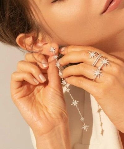 Apm Monaco Long Asymmetric Meteorites Earring And Its Stud Silver 20255690 1