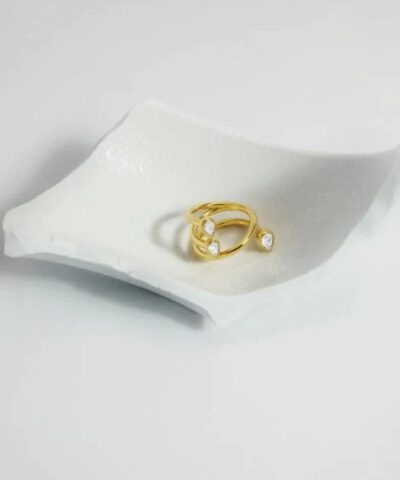 Apm Monaco Multi Hoop Ring With Pear Shaped Stones Yellow Silver 20257708 2