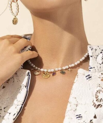 Alternative view of Apm Monaco Pearl & Lucky Charm Adjustable Necklace