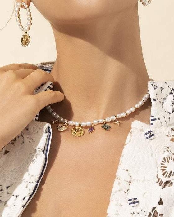 Alternative view of Apm Monaco Pearl & Lucky Charm Adjustable Necklace