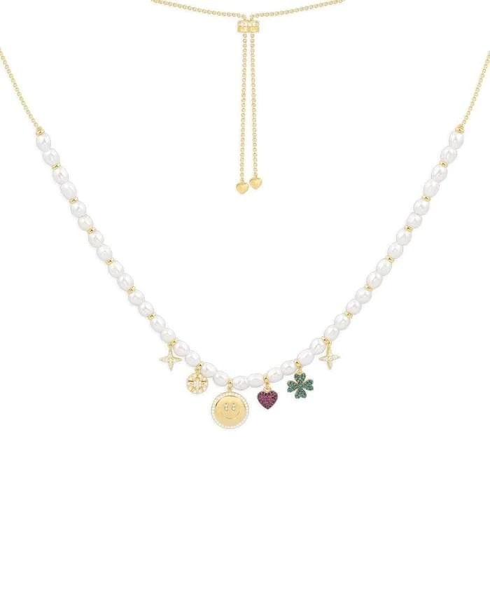 Apm Monaco Pearl & Lucky Charm Adjustable Necklace-20251562
