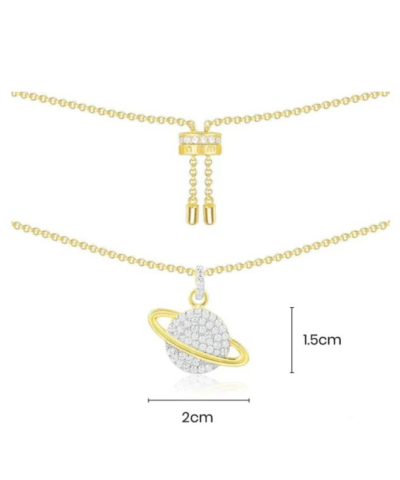 Apm Monaco Planet Adjustable Necklace - Yellow Silver - Image 3