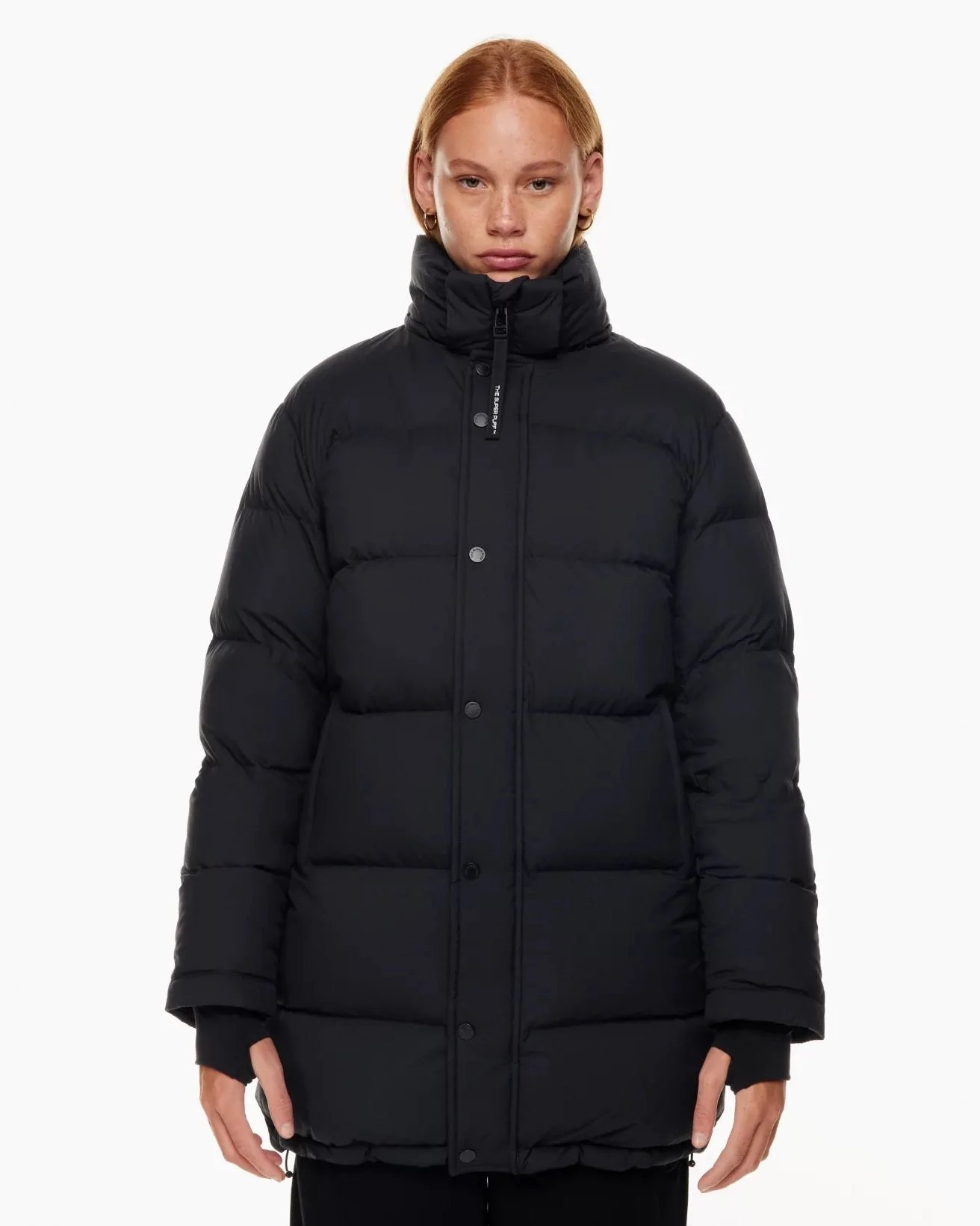 Aritzia The Super Puff™ Black Mid-Length Goose-Down Puffer Jacket-20236197