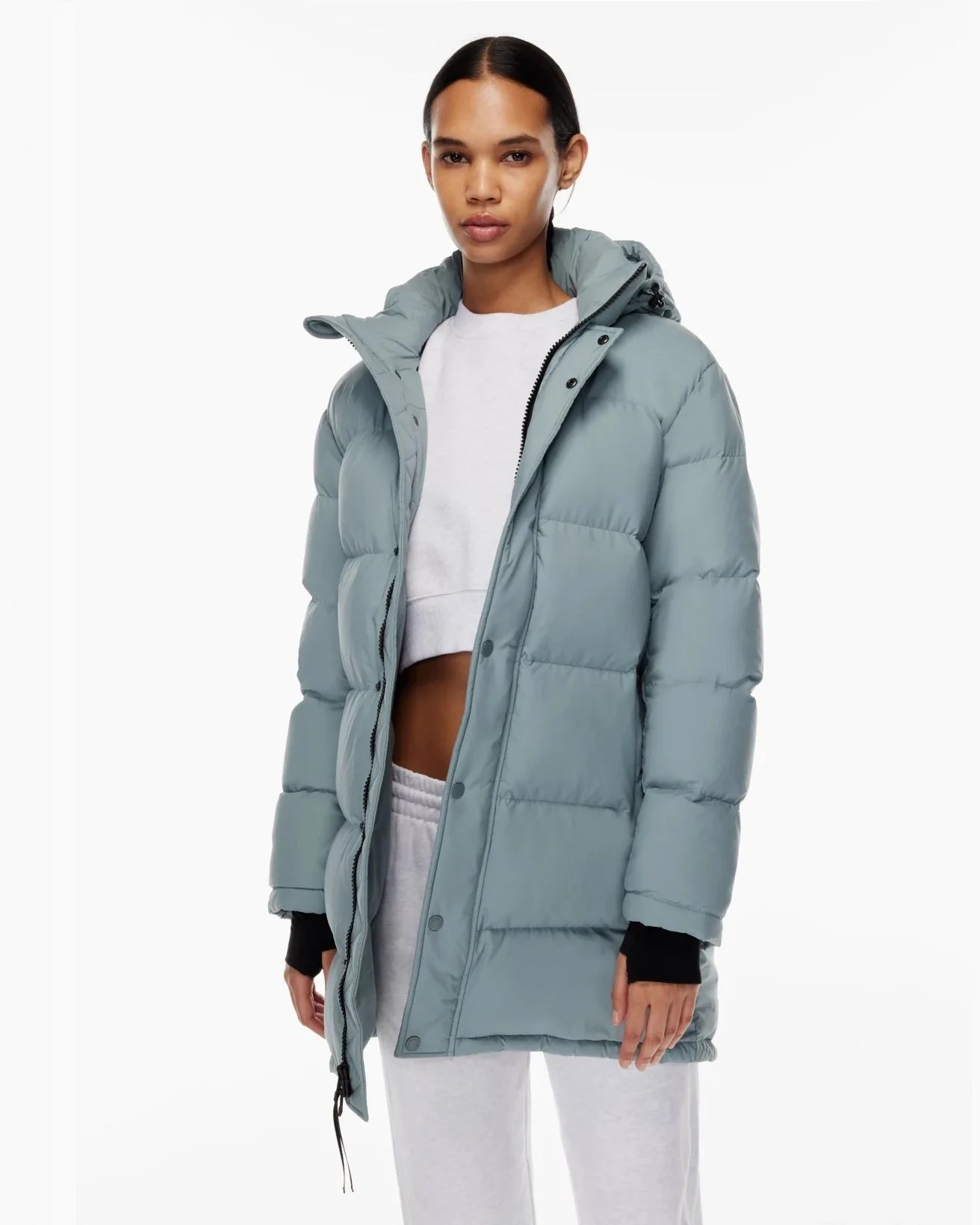 Aritzia The Super Puff™ Blue Mid-Length Goose-Down Puffer Jacket-20236172